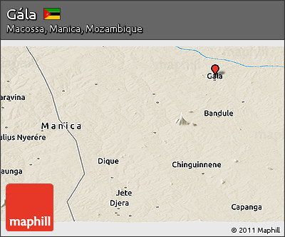 Shaded Relief Panoramic Map of Gála