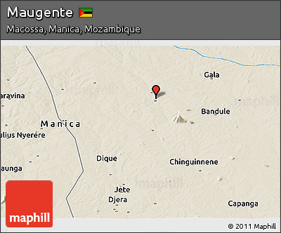 Shaded Relief Panoramic Map of Maugente