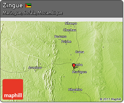 Physical 3D Map of Zingue
