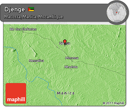 Political 3D Map of Djenge