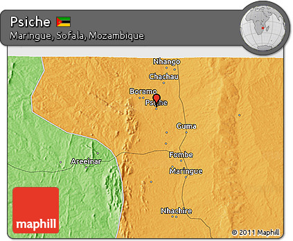 Political 3D Map of Psiche
