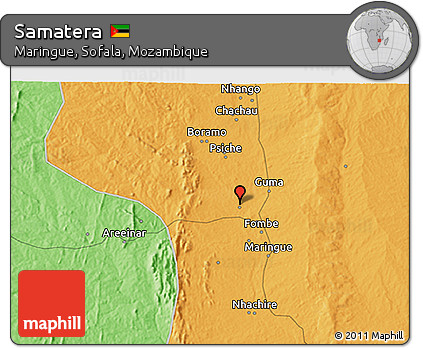 Political 3D Map of Samatera
