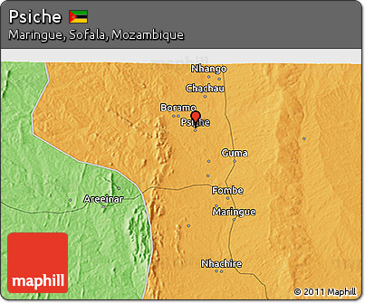 Political 3D Map of Psiche