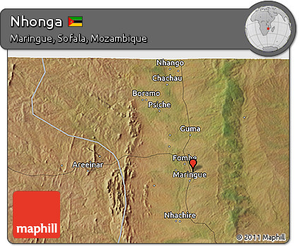 Satellite 3D Map of Nhonga