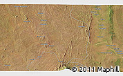 Satellite 3D Map of the area around 18° 1' 4" S, 34° 4' 30" E