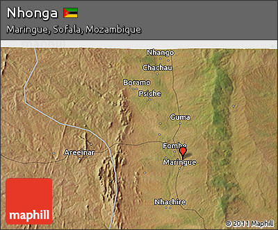 Satellite 3D Map of Nhonga