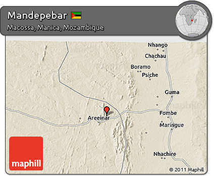 Shaded Relief 3D Map of Mandepebar
