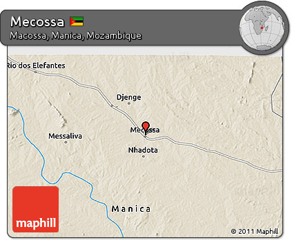 Shaded Relief 3D Map of Mecossa