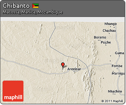 Shaded Relief 3D Map of Chibanto