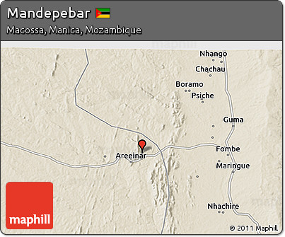 Shaded Relief 3D Map of Mandepebar