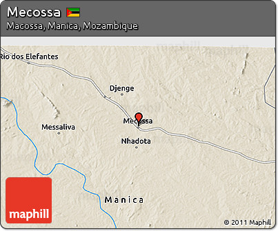 Shaded Relief 3D Map of Mecossa