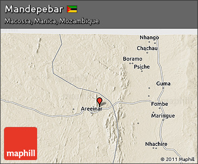 Shaded Relief 3D Map of Mandepebar
