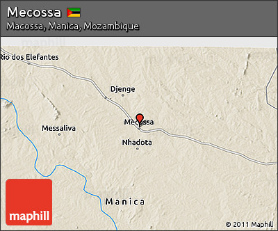 Shaded Relief 3D Map of Mecossa