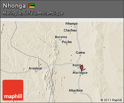 Shaded Relief 3D Map of Nhonga