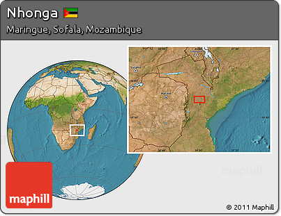 Satellite Location Map of Nhonga