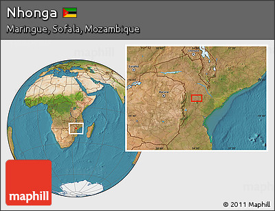 Satellite Location Map of Nhonga