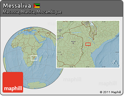 Savanna Style Location Map of Messaliva, hill shading