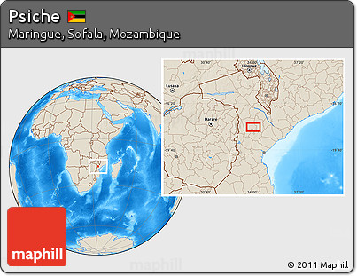 Shaded Relief Location Map of Psiche