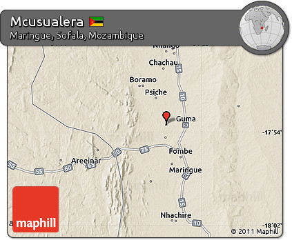 Shaded Relief Map of Mcusualera