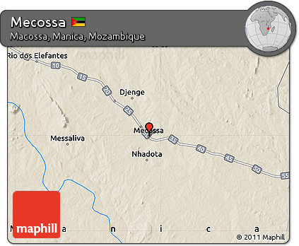 Shaded Relief Map of Mecossa