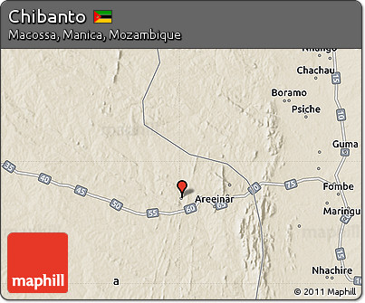 Shaded Relief Map of Chibanto