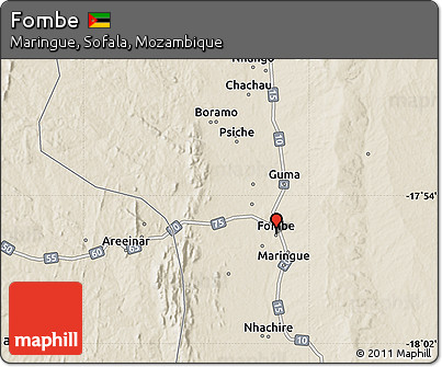 Shaded Relief Map of Fombe
