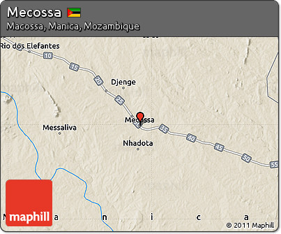 Shaded Relief Map of Mecossa