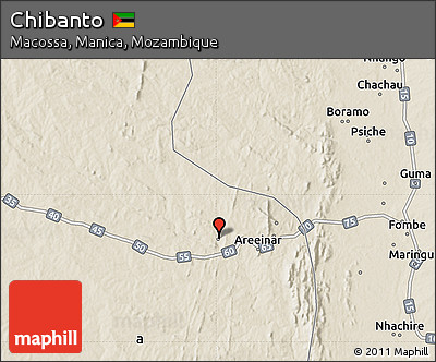 Shaded Relief Map of Chibanto