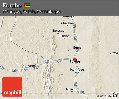 Shaded Relief Map of Fombe