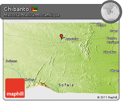 Physical Panoramic Map of Chibanto