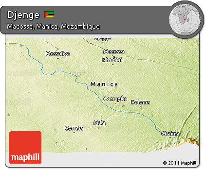 Physical Panoramic Map of Djenge
