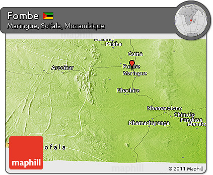 Physical Panoramic Map of Fombe
