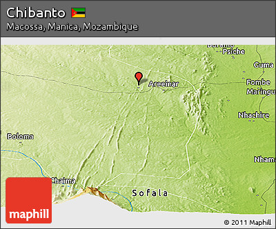 Physical Panoramic Map of Chibanto