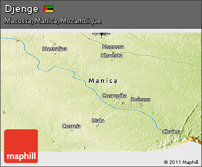 Physical Panoramic Map of Djenge