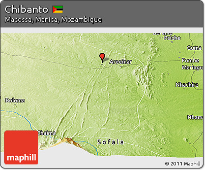 Physical Panoramic Map of Chibanto
