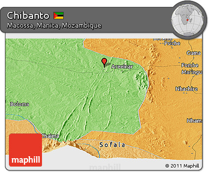 Political Panoramic Map of Chibanto
