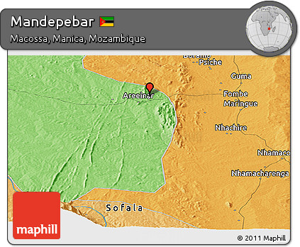 Political Panoramic Map of Mandepebar