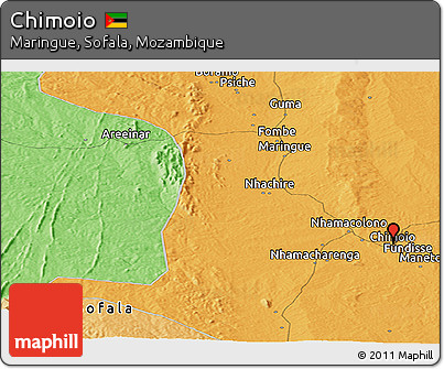 Political Panoramic Map of Chimoio