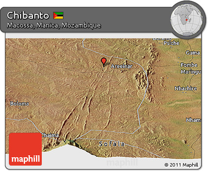 Satellite Panoramic Map of Chibanto