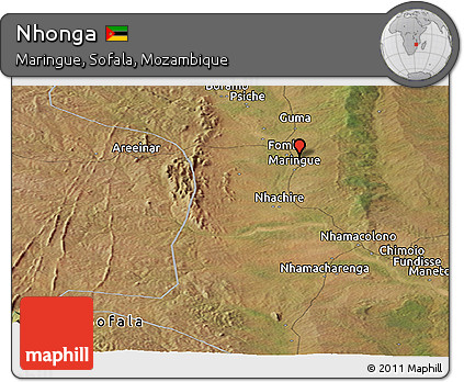 Satellite Panoramic Map of Nhonga
