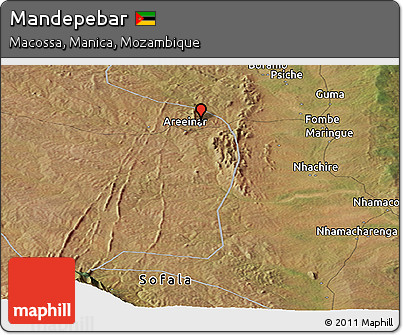 Satellite Panoramic Map of Mandepebar