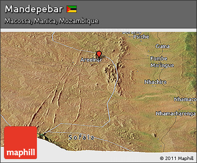 Satellite Panoramic Map of Mandepebar