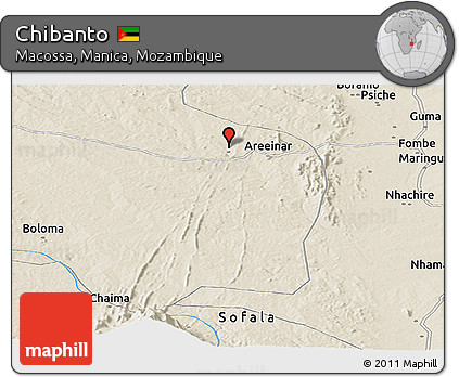 Shaded Relief Panoramic Map of Chibanto