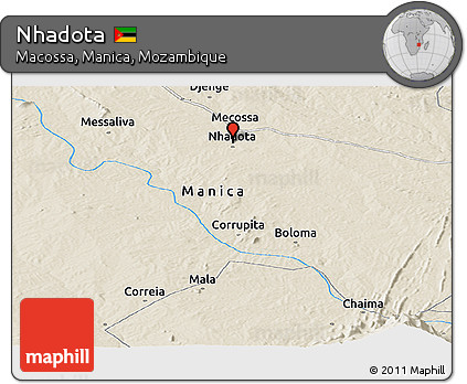 Shaded Relief Panoramic Map of Nhadota