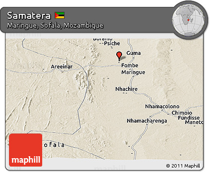 Shaded Relief Panoramic Map of Samatera