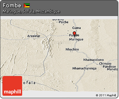 Shaded Relief Panoramic Map of Fombe