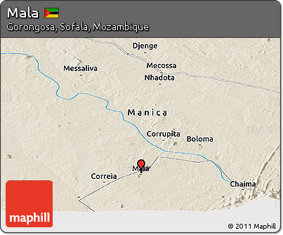 Shaded Relief Panoramic Map of Mala
