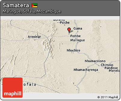Shaded Relief Panoramic Map of Samatera