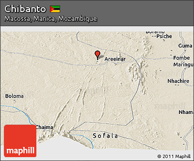 Shaded Relief Panoramic Map of Chibanto