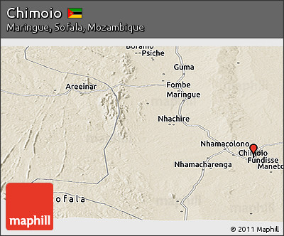 Shaded Relief Panoramic Map of Chimoio